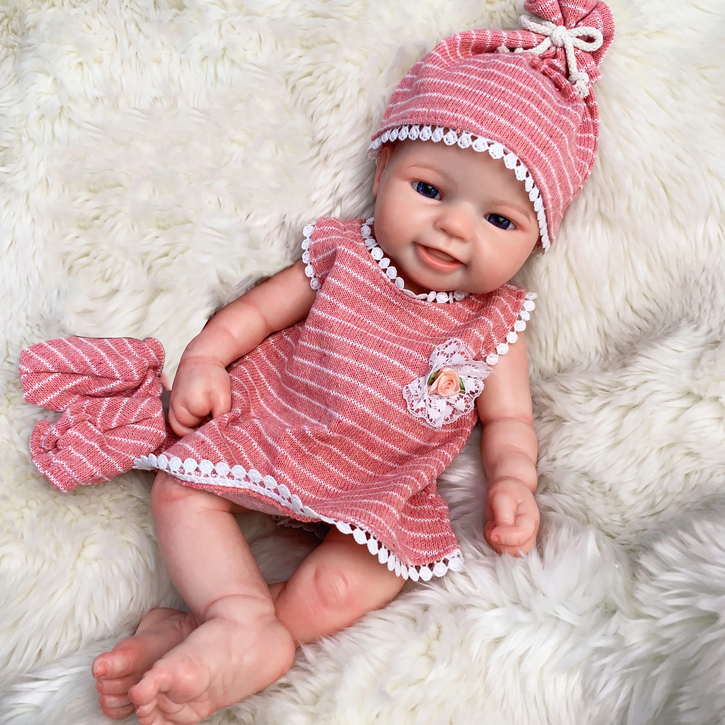 16-Inch Full Body Silicone Reborn Baby Doll β Realistic Lifelike Girl & Boy | Open Mouth, Washable, Soft Touch Handmade Newborn Doll πΆπ