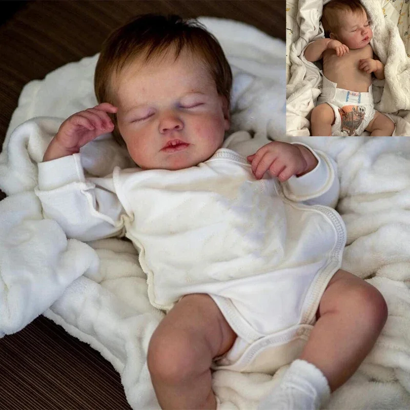 👶✨ Baby Noah – 50cm Full Body Silicone vinyl Reborn Boy Doll | Handcrafted Lifelike Newborn with Rooted Hair & Real Touch Skin 💙