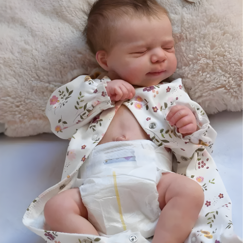 Baby Pascale – 48cm Full Body Silicone Reborn Girl Doll | Sleeping Newborn with Hand-Rooted Hair, 3D Painted Skin & Visible Veins 👶✨
