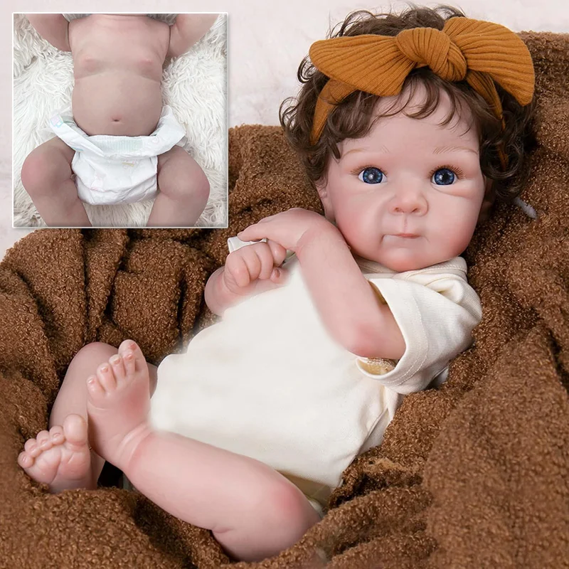 Reborn Baby Doll Bettie – 45 cm Lifelike Realistic Sleeping Baby with 3D Painted Skin & Blue Eyes | Soft Touch Silicone vinyl Newborn Gift Set 👶💙