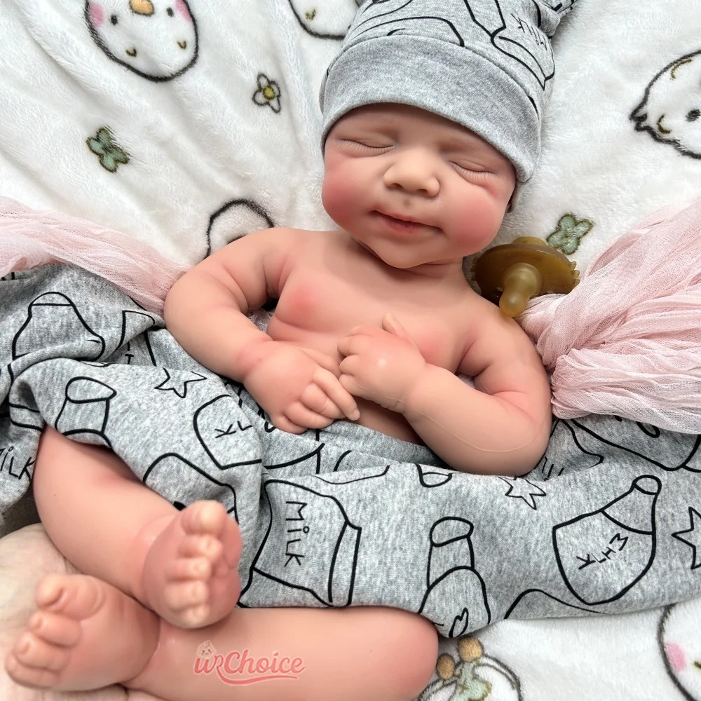 💙 Baby Milo – 18.5” Full Body Silicone Reborn Boy | 7.3 lb Lifelike Painted Newborn with Visible Veins & Real Touch Skin