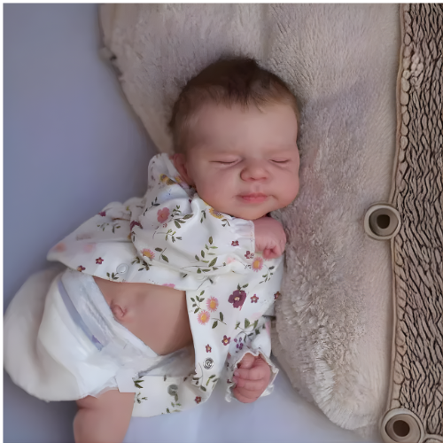Baby Pascale – 48cm Full Body Silicone Reborn Girl Doll | Sleeping Newborn with Hand-Rooted Hair, 3D Painted Skin & Visible Veins 👶✨
