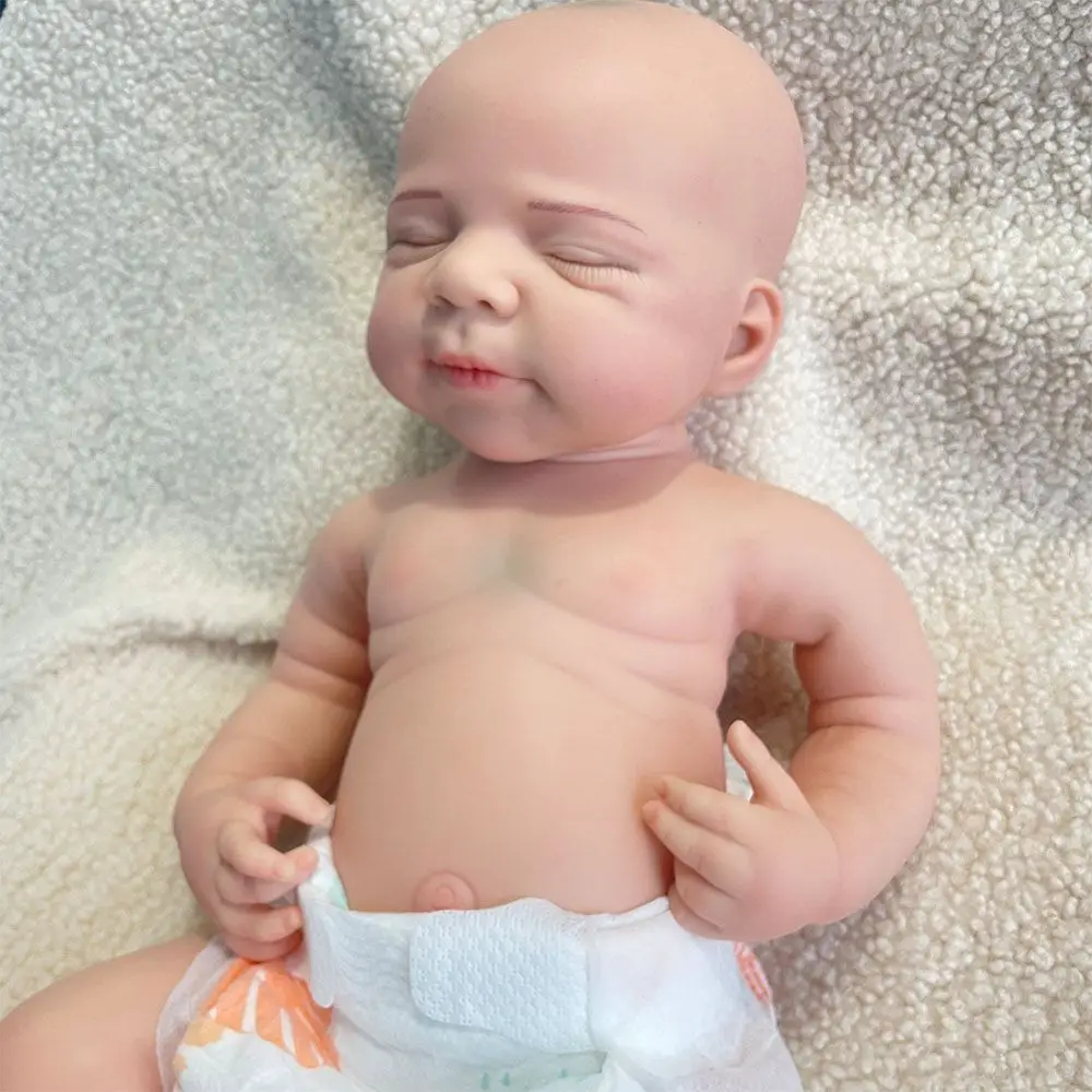 💙 Baby Milo – 18.5” Full Body Silicone Reborn Boy | 7.3 lb Lifelike Painted Newborn with Visible Veins & Real Touch Skin