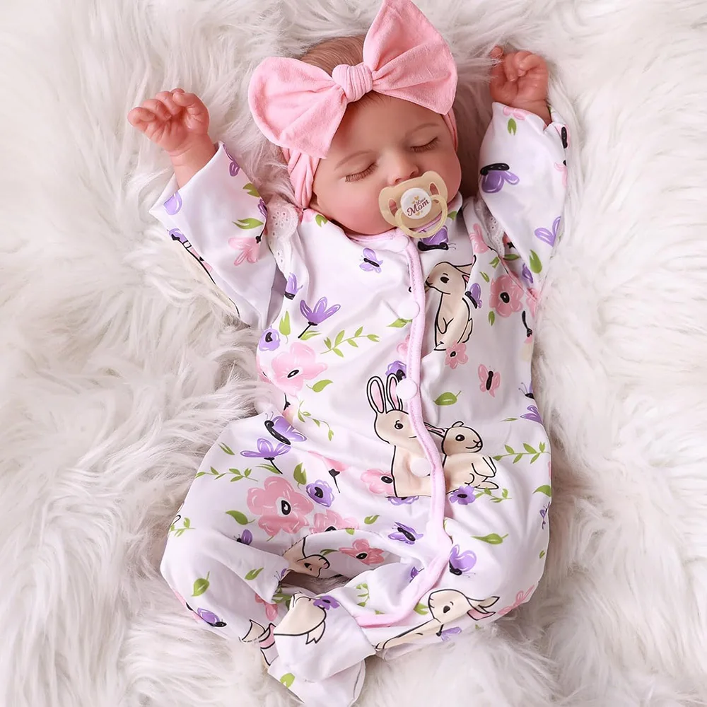 20β Baby Amara β Sleeping Reborn Baby Girl Doll | Soft Vinyl & Cloth Body, Realistic Hand-Painted Newborn with Accessories Gift Set πβ¨