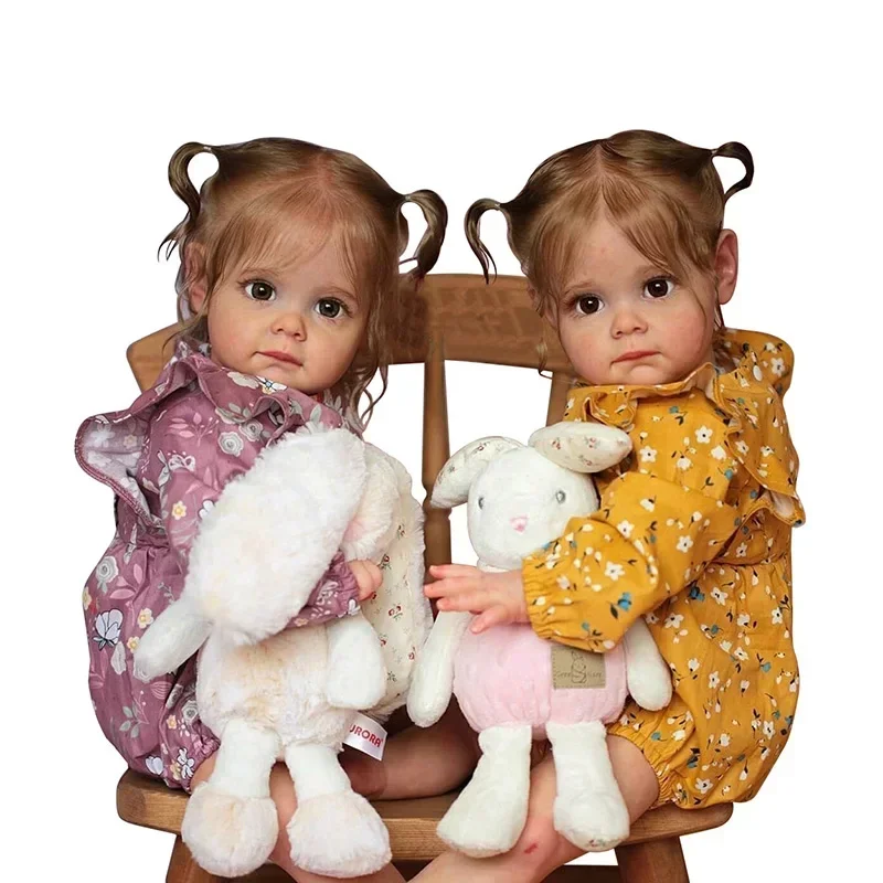 Baby Maggie – 60cm Realistic Reborn Toddler Girl Doll | Handmade 3D Painted Skin with Hand-Rooted Hair & Lifelike Expression 👶✨