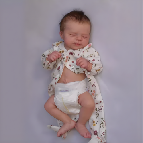 Baby Pascale – 48cm Full Body Silicone Reborn Girl Doll | Sleeping Newborn with Hand-Rooted Hair, 3D Painted Skin & Visible Veins 👶✨