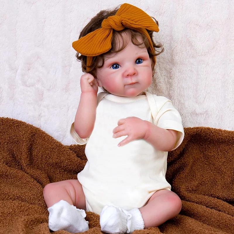 Reborn Baby Doll Bettie – 45 cm Lifelike Realistic Sleeping Baby with 3D Painted Skin & Blue Eyes | Soft Touch Silicone vinyl Newborn Gift Set 👶💙