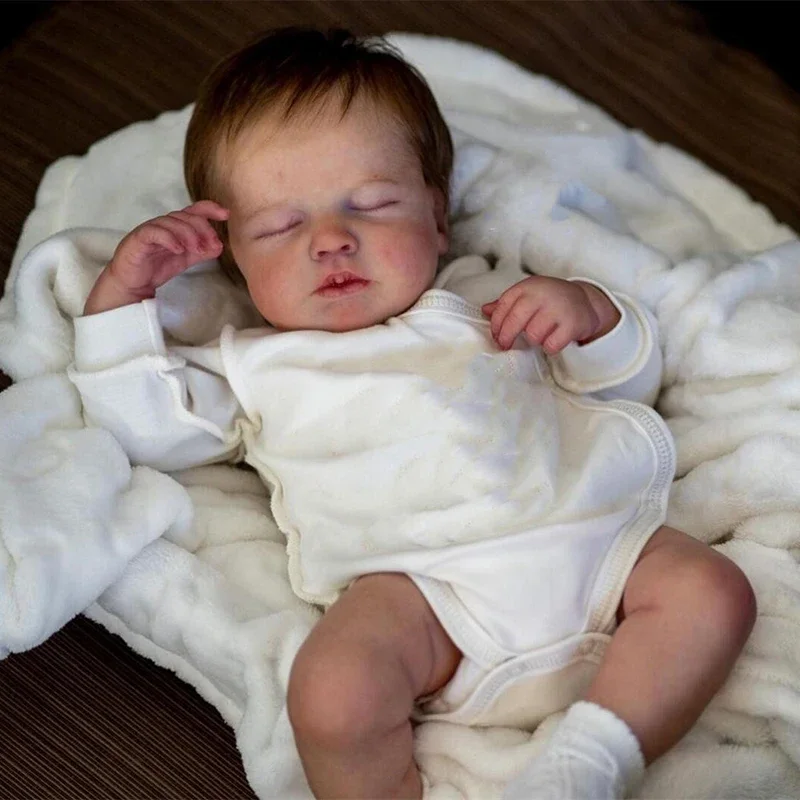 👶✨ Baby Noah – 50cm Full Body Silicone vinyl Reborn Boy Doll | Handcrafted Lifelike Newborn with Rooted Hair & Real Touch Skin 💙