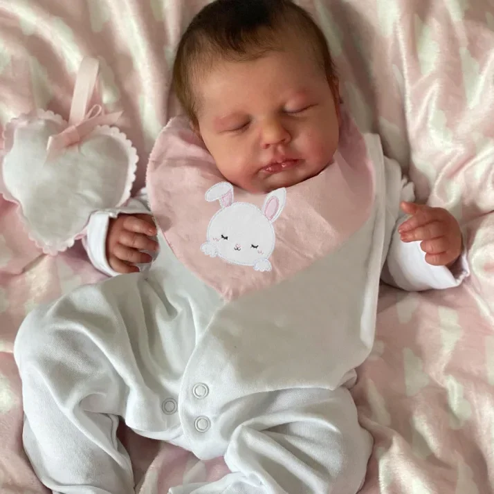 🌸 Loulou 49cm Realistic Reborn Baby Doll – Handcrafted Vinyl Newborn with Rooted Hair 👶✨