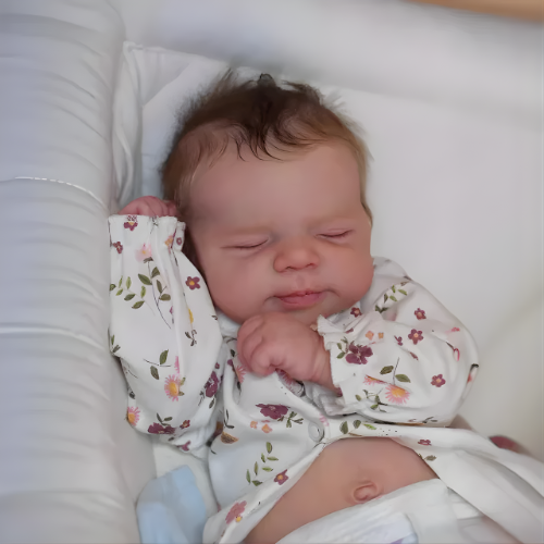 Baby Pascale – 48cm Full Body Silicone Reborn Girl Doll | Sleeping Newborn with Hand-Rooted Hair, 3D Painted Skin & Visible Veins 👶✨
