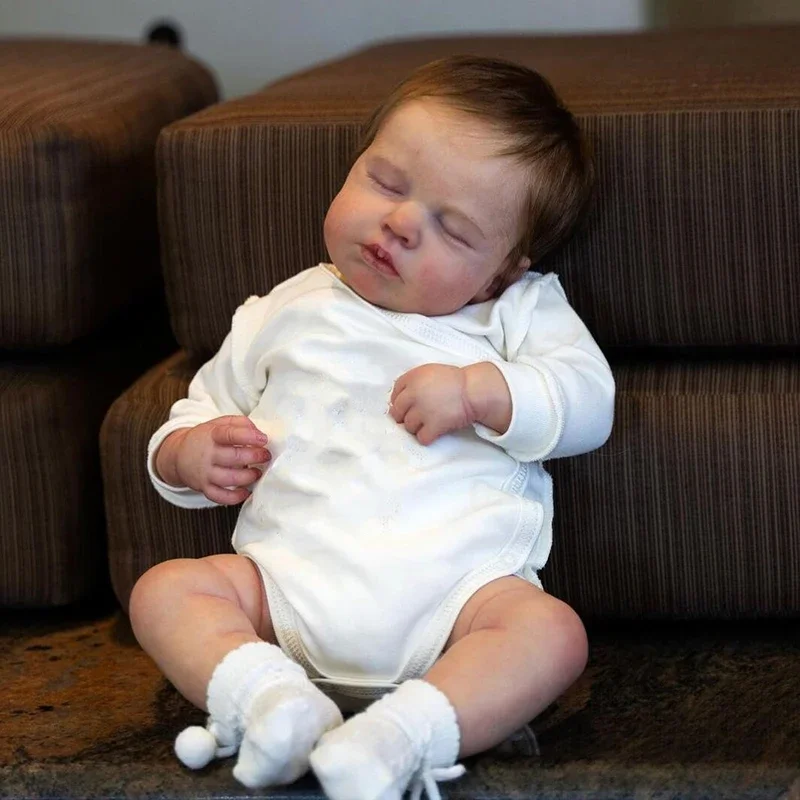 👶✨ Baby Noah – 50cm Full Body Silicone vinyl Reborn Boy Doll | Handcrafted Lifelike Newborn with Rooted Hair & Real Touch Skin 💙
