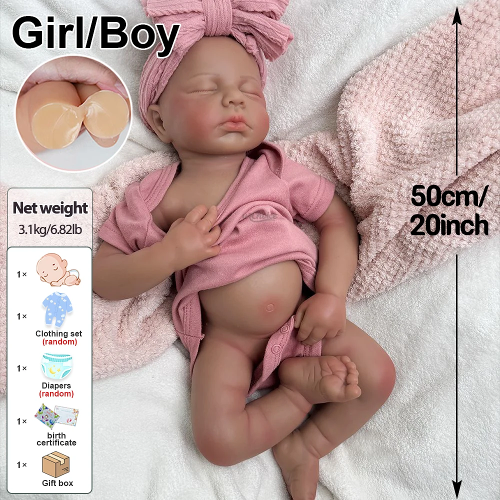 20β Baby Elodie β Full Body Silicone Reborn Girl | Hand-Painted Realistic Newborn with 3D Skin & Visible Veins, Bath Safe & Weighted for True-to-Life Feel πΆπ