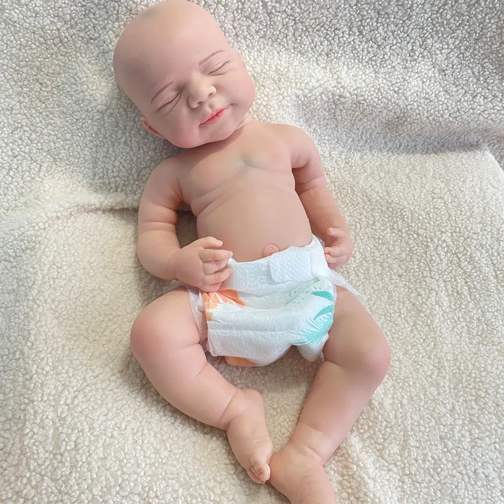 💙 Baby Milo – 18.5” Full Body Silicone Reborn Boy | 7.3 lb Lifelike Painted Newborn with Visible Veins & Real Touch Skin