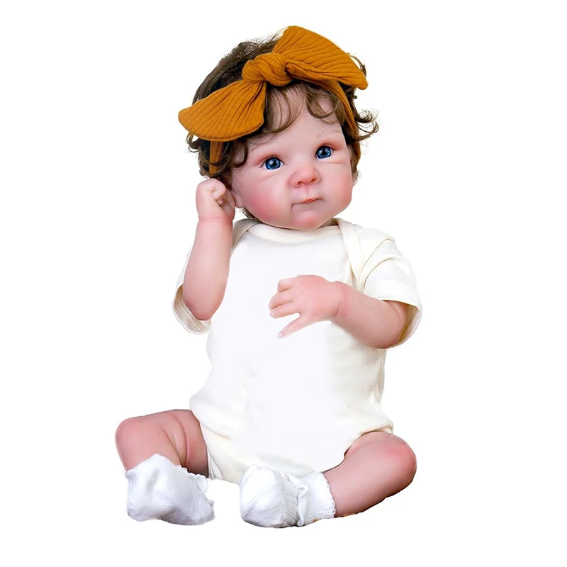 Reborn Baby Doll Bettie – 45 cm Lifelike Realistic Sleeping Baby with 3D Painted Skin & Blue Eyes | Soft Touch Silicone vinyl Newborn Gift Set 👶💙