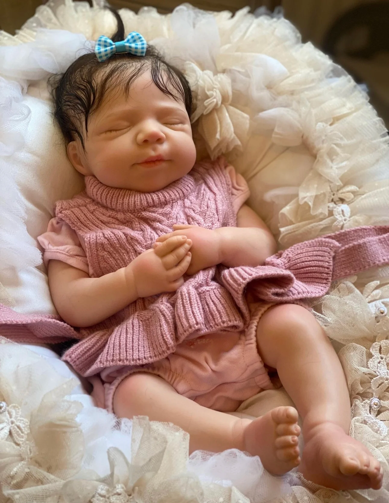 Reborn Baby Girl “Amara” – 18-Inch Full Body Silicone Lifelike Sleeping Newborn 👶✨