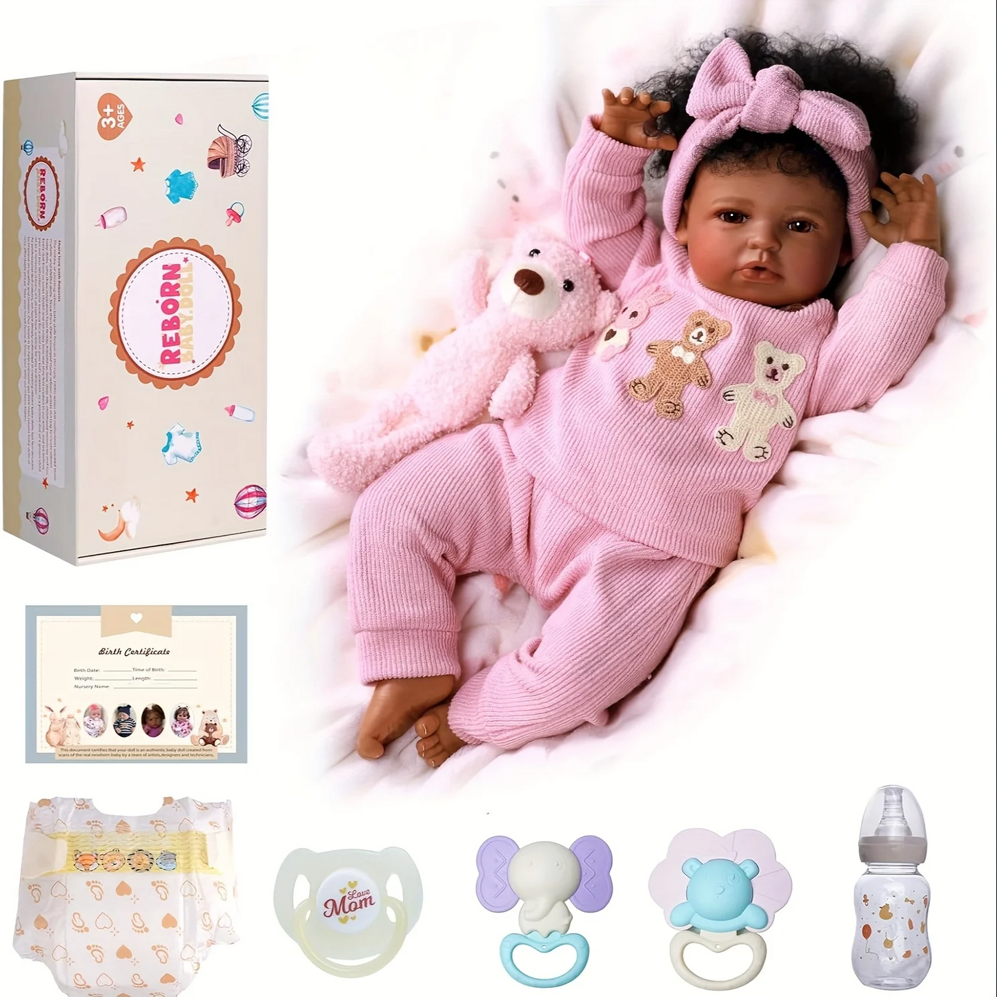 20” Baby Lila – Realistic Reborn Baby Girl Doll | Soft Vinyl & Cloth Body Newborn 👶✨