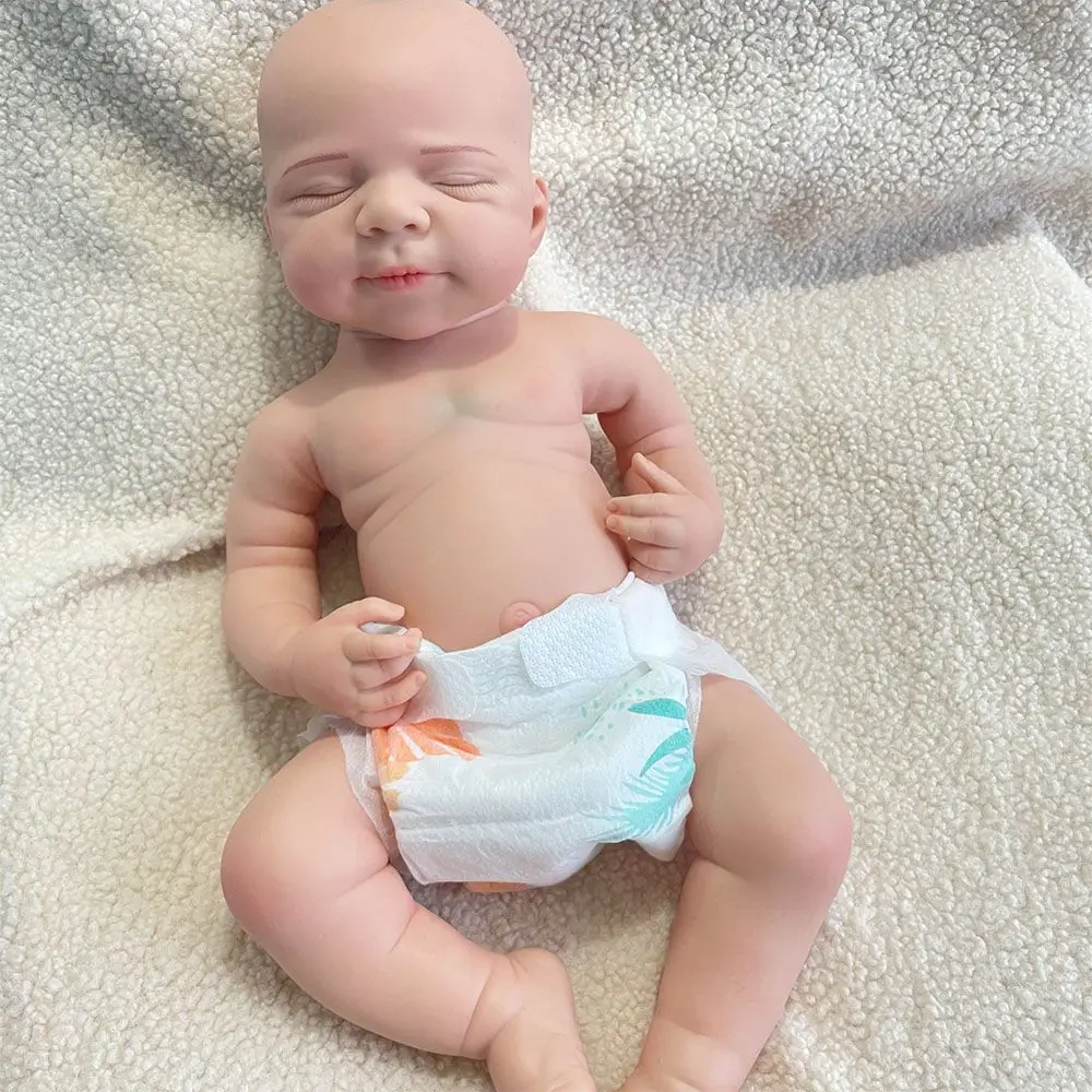 💙 Baby Milo – 18.5” Full Body Silicone Reborn Boy | 7.3 lb Lifelike Painted Newborn with Visible Veins & Real Touch Skin