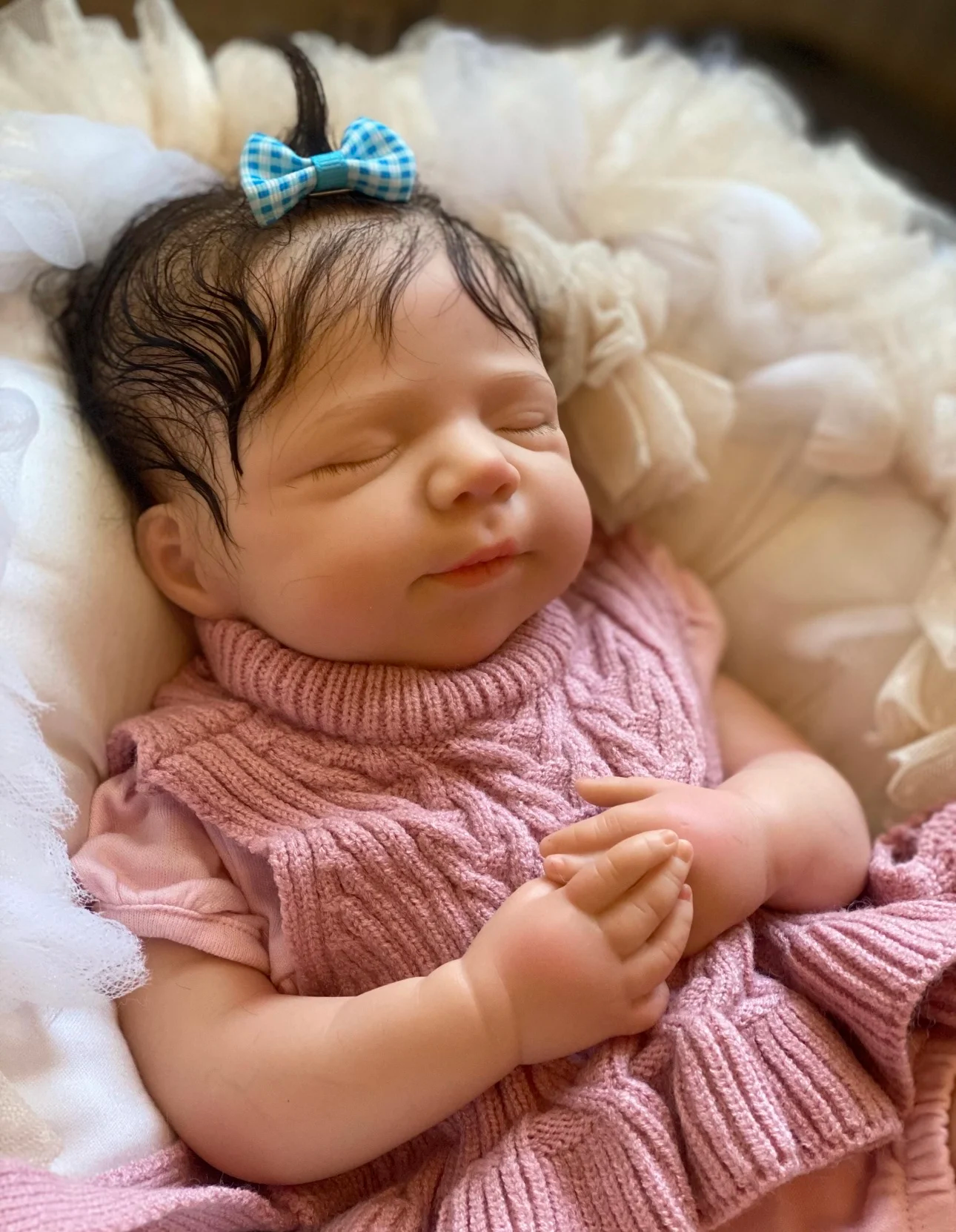 Reborn Baby Girl “Amara” – 18-Inch Full Body Silicone Lifelike Sleeping Newborn 👶✨