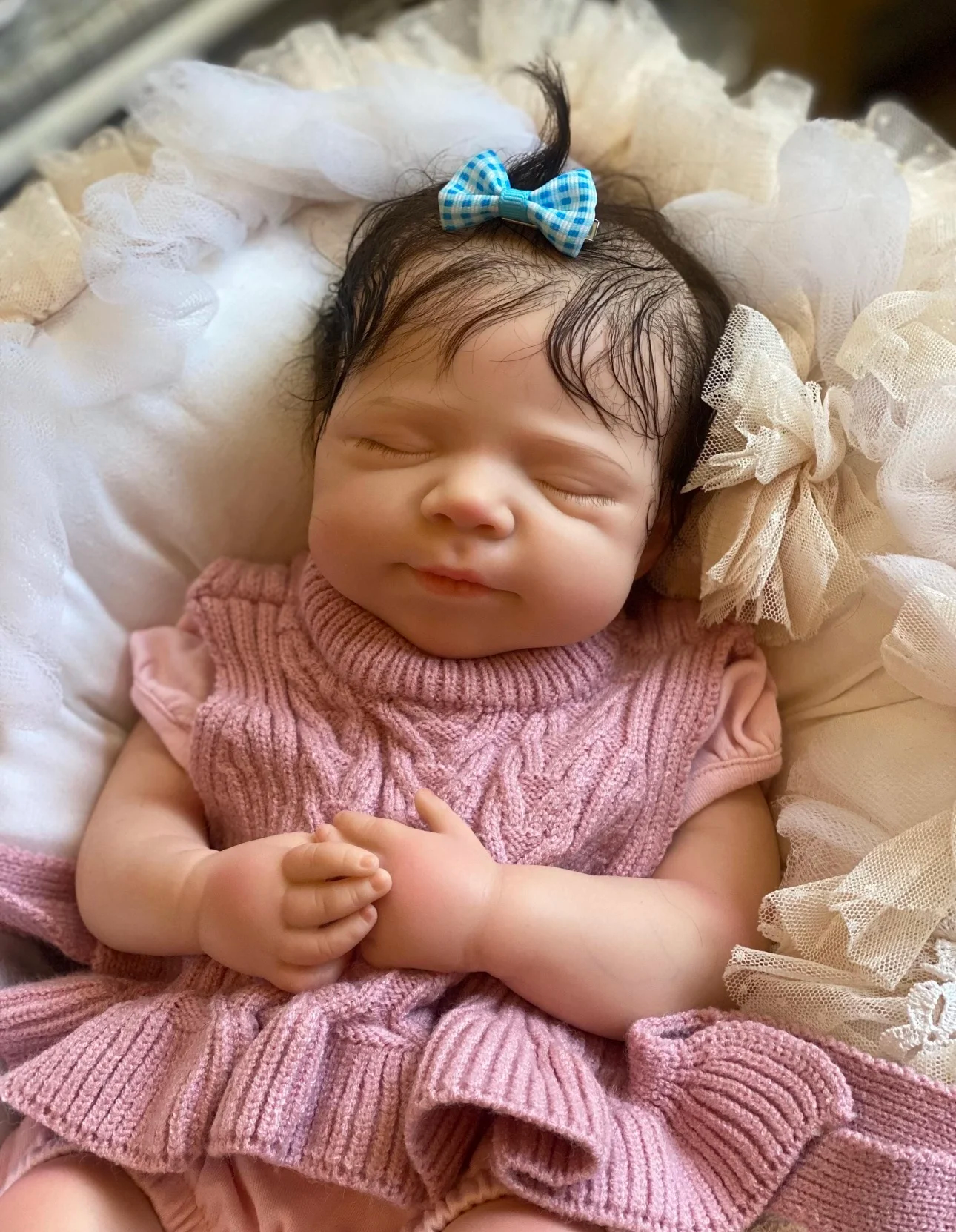 Reborn Baby Girl “Amara” – 18-Inch Full Body Silicone Lifelike Sleeping Newborn 👶✨