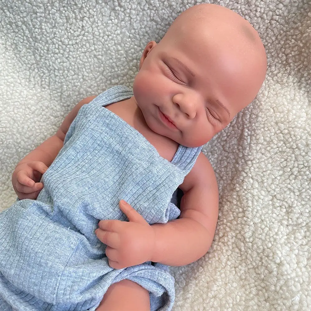 💙 Baby Milo – 18.5” Full Body Silicone Reborn Boy | 7.3 lb Lifelike Painted Newborn with Visible Veins & Real Touch Skin