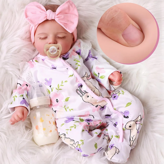 20” Baby Amara – Sleeping Reborn Baby Girl Doll | Soft Vinyl &amp; Cloth Body, Realistic Hand-Painted Newborn with Accessories Gift Set 💖✨