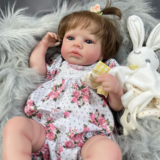 Reborn Baby Doll Loulou Awake – 20-Inch Realistic Vinyl Newborn Girl with Blue Eyes &amp; Hand-Rooted Hair | Soft Cloth Body 3D Painted Skin Gift Set 👶💖