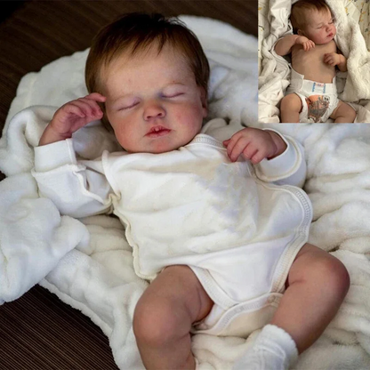 👶✨ Baby Noah – 50cm Full Body Silicone vinyl Reborn Boy Doll | Handcrafted Lifelike Newborn with Rooted Hair &amp; Real Touch Skin 💙