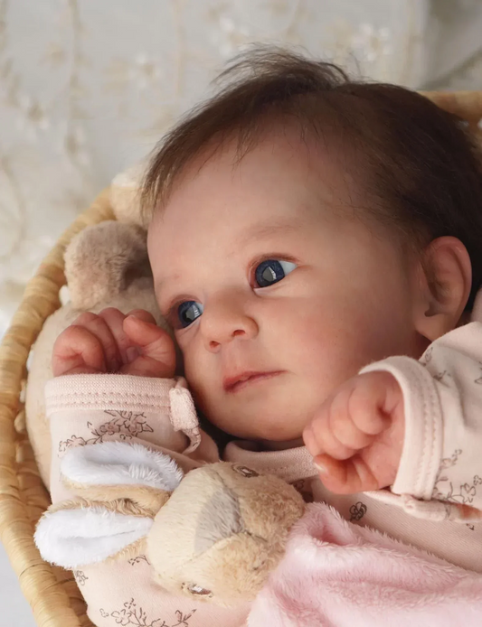 Reborn Baby Doll Felicia – 49cm Full Body Silicone Vinyl Newborn with 3D Hand-Painted Skin &amp; Rooted Hair | Realistic Bathable Lifelike Gift Doll 👶✨