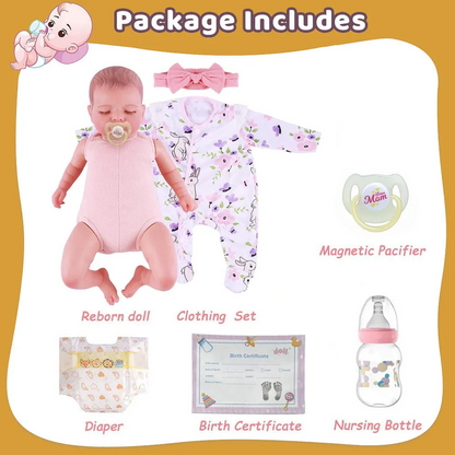20” Baby Amara – Sleeping Reborn Baby Girl Doll | Soft Vinyl &amp; Cloth Body, Realistic Hand-Painted Newborn with Accessories Gift Set 💖✨