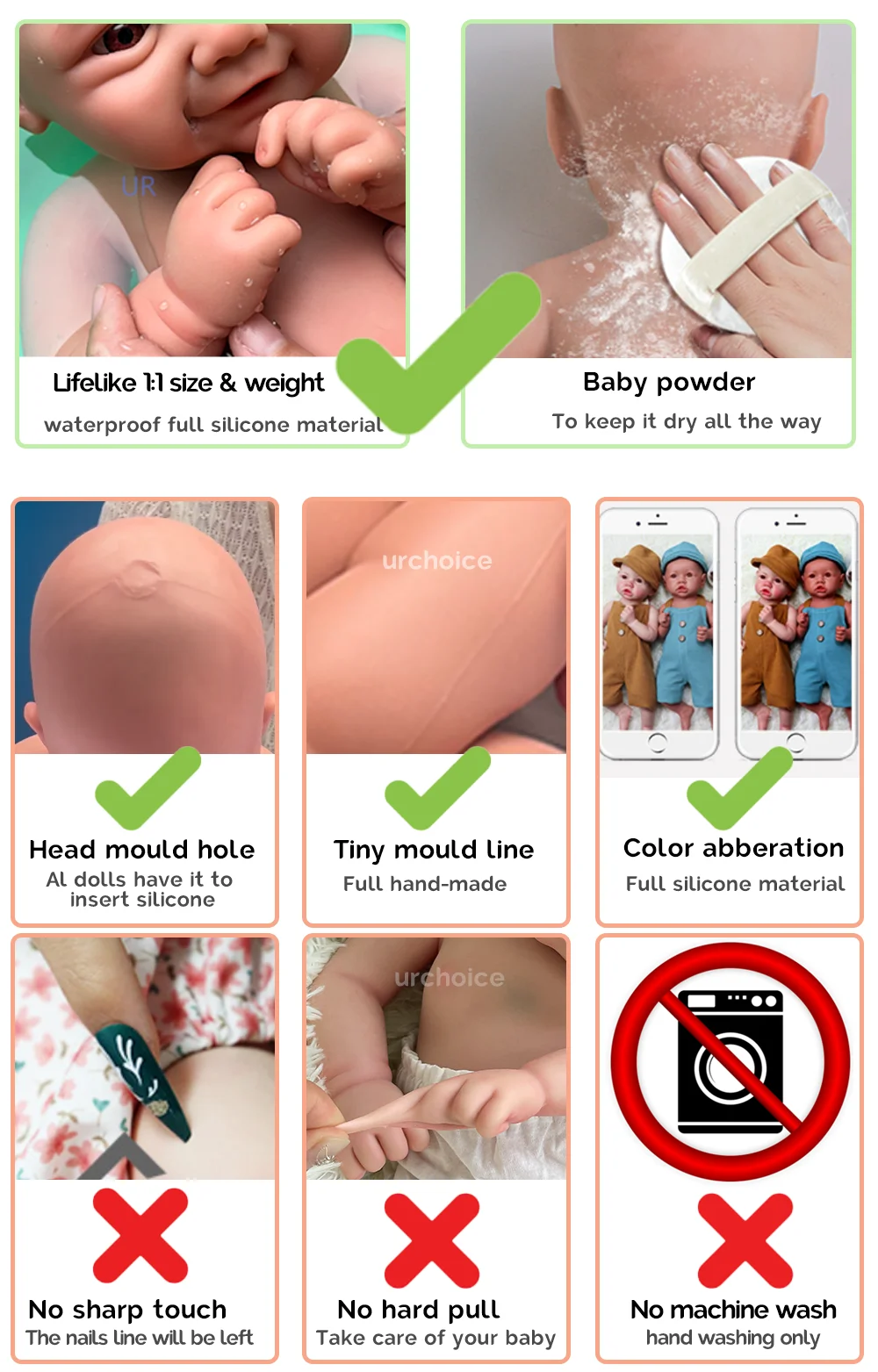 Baby Loulou – 20-Inch Full Body Silicone Reborn Girl Doll | 1:1 Realistic Washable Newborn with Painted Skin &amp; Soft Touch 👶✨
