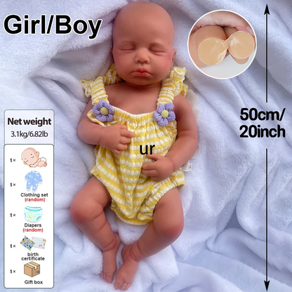 Baby Loulou – 20-Inch Full Body Silicone Reborn Girl Doll | 1:1 Realistic Washable Newborn with Painted Skin &amp; Soft Touch 👶✨
