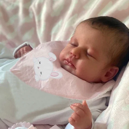 🌸 Loulou 49cm Realistic Reborn Baby Doll – Handcrafted Vinyl Newborn with Rooted Hair 👶✨