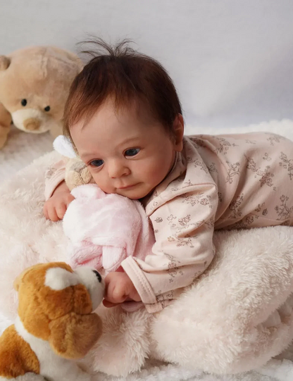 Reborn Baby Doll Felicia – 49cm Full Body Silicone Vinyl Newborn with 3D Hand-Painted Skin &amp; Rooted Hair | Realistic Bathable Lifelike Gift Doll 👶✨