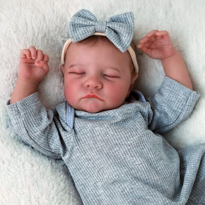 Realistic 45cm Full Body Silicone Reborn Baby Doll – Sleeping Lifelike Newborn Girl/Boy with Clothes, Pacifier &amp; Bottle Gift Set 👶💖