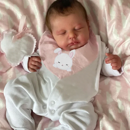 🌸 Loulou 49cm Realistic Reborn Baby Doll – Handcrafted Vinyl Newborn with Rooted Hair 👶✨