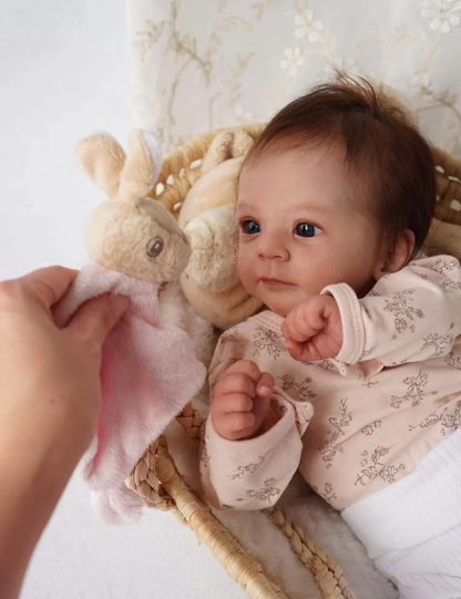 Reborn Baby Doll Felicia – 49cm Full Body Silicone Vinyl Newborn with 3D Hand-Painted Skin &amp; Rooted Hair | Realistic Bathable Lifelike Gift Doll 👶✨