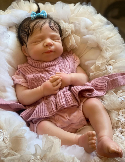 Reborn Baby Girl “Amara” – 18-Inch Full Body Silicone Lifelike Sleeping Newborn 👶✨