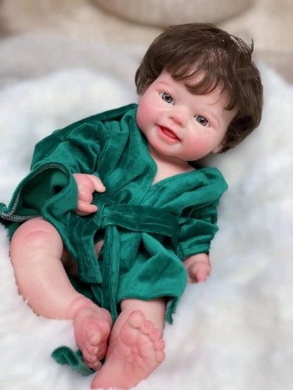 🦖 Meet Baby Saskia Emmy –  full-body silicone reborn boy The Little Dino Dreamer! 👶💚✨
