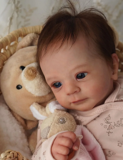 Reborn Baby Doll Felicia – 49cm Full Body Silicone Vinyl Newborn with 3D Hand-Painted Skin &amp; Rooted Hair | Realistic Bathable Lifelike Gift Doll 👶✨