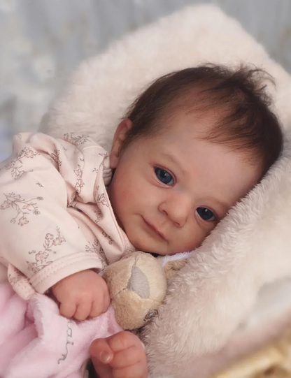 Reborn Baby Doll Felicia – 49cm Full Body Silicone Vinyl Newborn with 3D Hand-Painted Skin &amp; Rooted Hair | Realistic Bathable Lifelike Gift Doll 👶✨