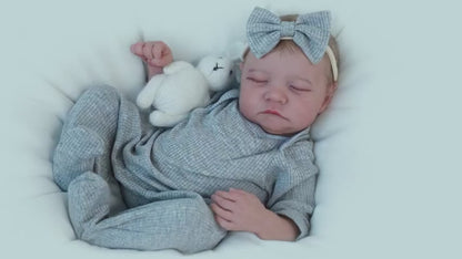 Realistic 45cm Full Body Silicone Reborn Baby Doll – Sleeping Lifelike Newborn Girl/Boy with Clothes, Pacifier &amp; Bottle Gift Set 👶💖